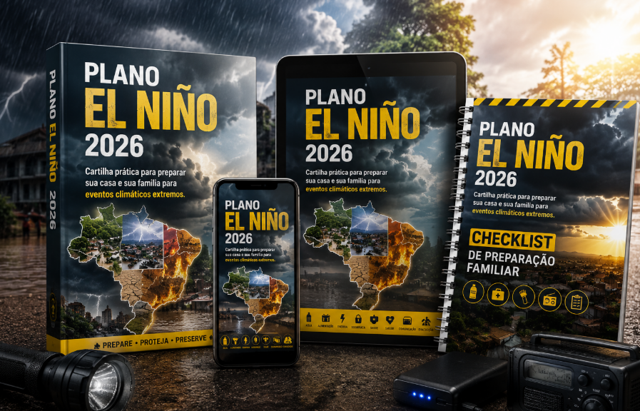 PLANO EL NIÑO 2026 em livro, tablet e telemóvel